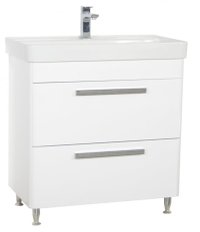 Set Baza front MDF si Lavoar seria 501, cu sertare, 80 cm, alb - 1