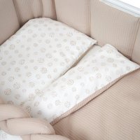 Set lenjerie de pat pentru copii Twins Cotton 7 piese 100 bumbac bej - 1