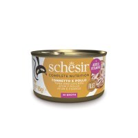 SCHESIR, Ton și Pui, conservă hrană umedă pisici, (în supă), 85g - 2