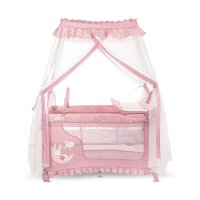 Patut pliabil Lorelli Magic Sleep Pink cu masa de infasat si accesorii esentiale - 2
