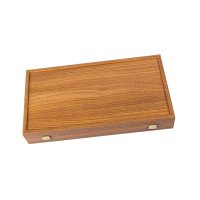Set joc table backgammon Walnut with Black Oak points  30 x 30 cm - 1