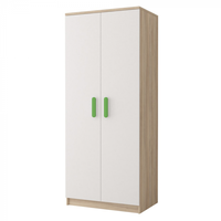 Dulap SMYK III - 06, 2 usi, corp sonoma, front, alb, verde, 80x50x193 cm - 1