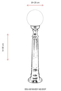Lampadar de exterior M2BOP Alb 90x20 cm - 3