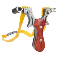 Set prastie cu lase, Sling Queen, metalic, 11.5 cm, cu boloboc, maner lemn, maro si 300 bile - 6