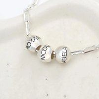 Colier Legaturi Pretioase - 3 bilute personalizate cu nume - Lantisor cu zale dreptunghiulare - Argint 925 - 1