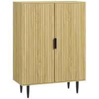 HOMCOM dulap pentru pantofi cu 5 niveluri, rafturi reglabile si picioare metalice, finisaj stejar, 80 x 38 x 110 cm - 1