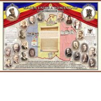 Plansa Marea Unire a Romanilor 1918 - 1400x1000mm cu Sipci - 1