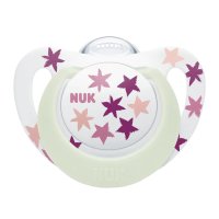 Suzeta Nuk Star Night silicon 6-18 luni M2 roz - 1