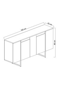 Consolă Luxe Nuc 160x35x80 cm - 6