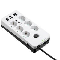 Prelungitor Eaton cu 6 Prize Schuko, 2500 W, Negru/Alb - 1