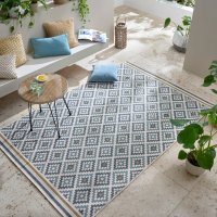 Covor Zia Trellis Outdoor Albastru 120x170 cm, Flair Rugs - 1
