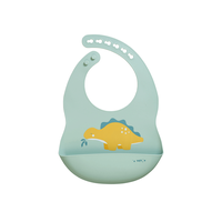 Baveta din silicon ajustabila cu buzunar Party Dinos mint de la SaroBaby - 1