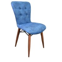 Scaun tapitat Beluga Homs albastru pentru living - 1