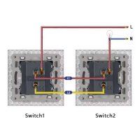 Intrerupator Cap Scara Cu Panou din Sticla Securizata Techstar® TGS 01, 220V, 16A, 86 x 86 mm, Auriu, cu 1 Modul - 4