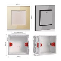 Intrerupator Cap Scara Cu Panou din Sticla Securizata Techstar® TGS 01, 220V, 16A, 86 x 86 mm, Auriu, cu 1 Modul - 8