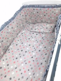 Lenjerie patut cu 5 piese Croitoria Noastra Cer de primavara 140x70 cm - 1