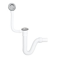Sifon flexibil TEXO S00003 pentru cada, cu preaplin, adaptor 40 mm si ventil 5/4 inch - 1