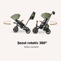 Tricicleta pentru copii Qplay Comfo Max Verde, ultrapliabila, scaun pivotant, roti eva, spatar reglabil - 5