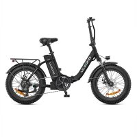 Bicicleta electrica pliabila ULZOMO Dolphin 20, 250W, 36V 13Ah, autonomie 89 km, 25 km/h, neagra, roti 20 inch - 1