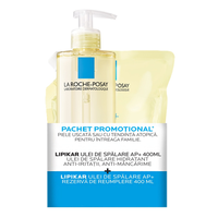 Pachet Ulei de dus hidratant AP+ Lipikar, 400 ml + Rezerva, 400 ml, La Roche-Posay - 1