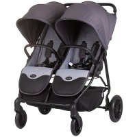 Carucior pentru gemeni Chipolino Top Stars anthracite cu spatar reglabil, suspensii, suport picioare ajustabil, bara de protectie detasabila si accesorii - 9
