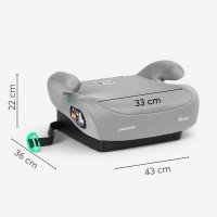 Inaltator auto KikkaBoo i-Go i-Size Light Grey, 125-150 cm, cu husa detasabila si ghidaj pentru centura - 3