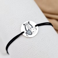 Bratara personalizata cu simbol Teatru - Argint 925 si snur reglabil - 1