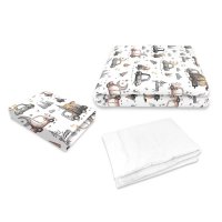 Set lenjerie patut 3 piese MimiNu, Cars Grey, 120x60 cm, bumbac Oeko-Tex - 1