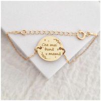 Bratara Cea mai buna mama - Argint 925 placat cu Aur Galben 18K, cu lantisor - 1