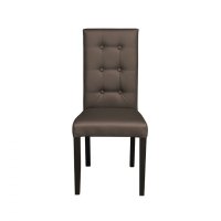 Scaun living TEO LUX, picioare lemn wenge, piele ecologica gri elefant, 46x60x98 cm - 1