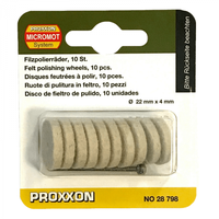Set de Discuri din Pasla Proxxon 28798 pentru Lustruire Metalica, 11 Piese, O22 mm - 1