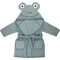 Halat de baie Bubaba cu urechi Frog pentru copii 4-6 ani, Marime 110/116, Verde - 1
