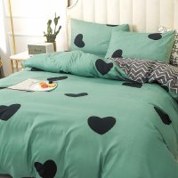 Lenjerie Green Heart, 4 piese (Bumbac Satinat) - 1