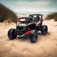 Masinuta electrica pentru copii Can Am  Marverick UTV kaki, 90w, acumulator 12V7Ah, deschidere usi, iluminare led, sistem audio bluetooth, usb, radio fm - 11
