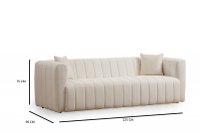 Canapea 3 locuri Sana Crem 230x80 cm - 6