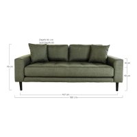 Canapea Lido Verde Masliniu 93x180x76 cm - 1