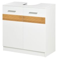 Kleankin Mobilier Sub Chiuveta Baie, Spațiu Optimizat cu Uși din Lemn, Design Compact, 60x30x60.5 cm, Alb | Aosom Romania - 1
