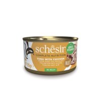 SCHESIR, Ton și Pui, conservă hrană umedă pisici, (în aspic), 85g - 2