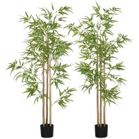HOMCOM Copac Artificial Bambus 180 cm cu Ghiveci - Decor Interior Realist | Aosom Romania - 1