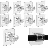 Set 10 Suporturi Autoadezive pentru Bare si Galerii - Fara Gaurire, Design Compact 6 x 6 cm - 1