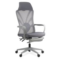 Scaun de birou ergonomic SYYT 9512 cu spatar rabatabil si suport pentru picioare, gri - 1