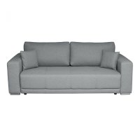 Canapea BERNA B extensibila, 3 locuri, cu arcuri si lada depozitare, gri deschis, 238x108x77 cm - 1