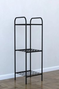 Raft metalic pentru flori Decor Homs cu 3 polite, 33 x 100 x 31 cm, negru - 1