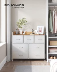 Dulap de depozitare, Songmics, Natural-Alb, 98x28.5x85 cm - 1