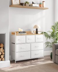Dulap de depozitare, Songmics, Natural-Alb, 98x28.5x85 cm - 3