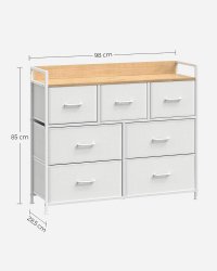 Dulap de depozitare, Songmics, Natural-Alb, 98x28.5x85 cm - 6