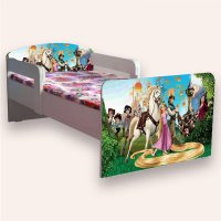 Pat copii Rapunzel cu manere, 140x70 cm, pentru varsta 2-8 ani - 1