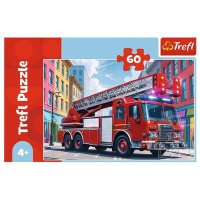 Puzzle Trefl Masina de pompieri, 60 de piese, 330 x 220 mm - 1