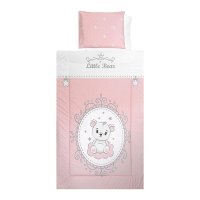 Set lenjerie de pat Little Bear Pink, 4 piese, bumbac ranforce - 2