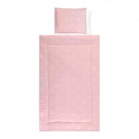 Set lenjerie de pat Little Bear Pink, 4 piese, bumbac ranforce - 1